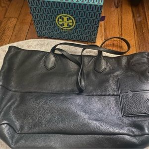 Tory Burch Black leather tote bag
